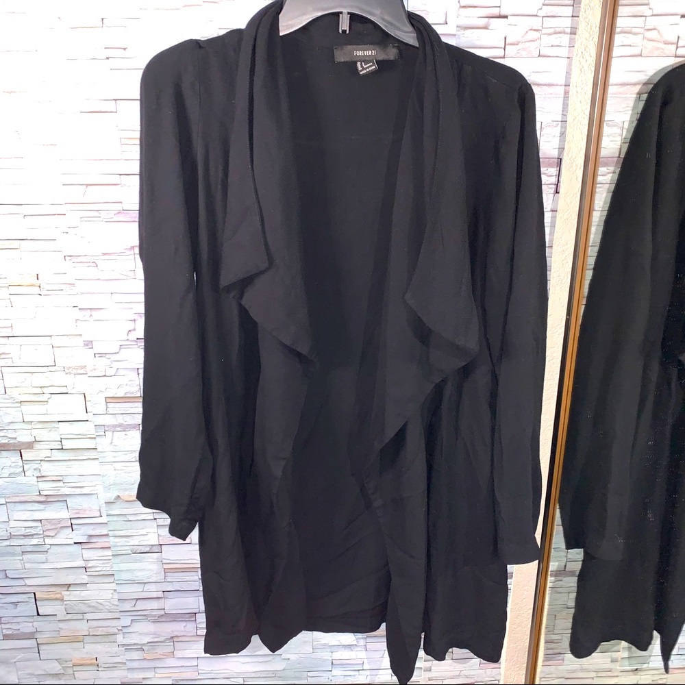 Black Waterfall Long Jacket Sz. Small